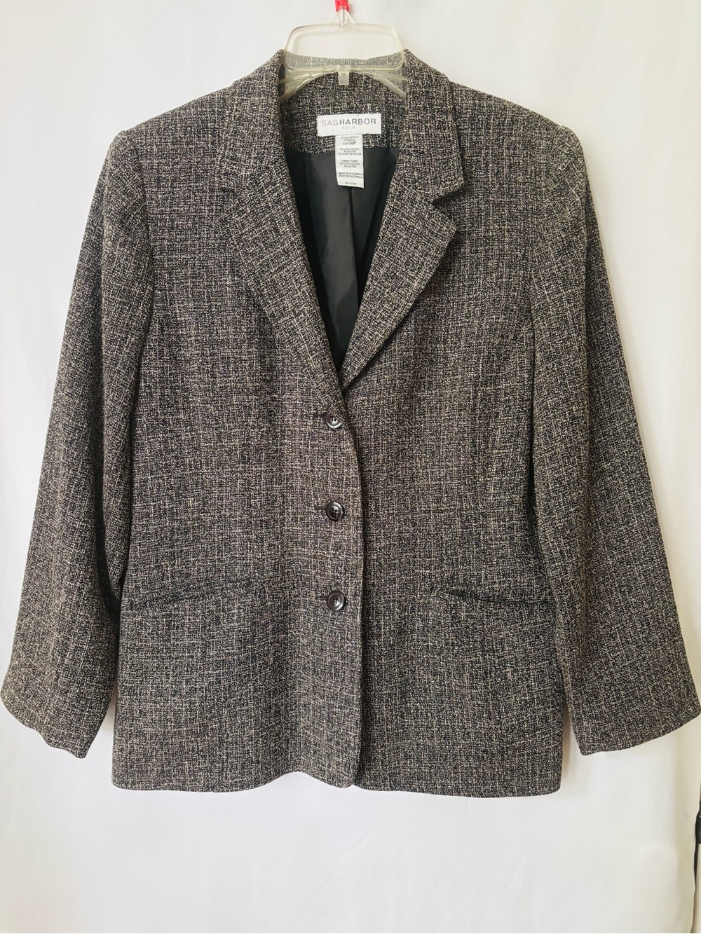 Sag Harbor Petite Black Tweed Career Blazer